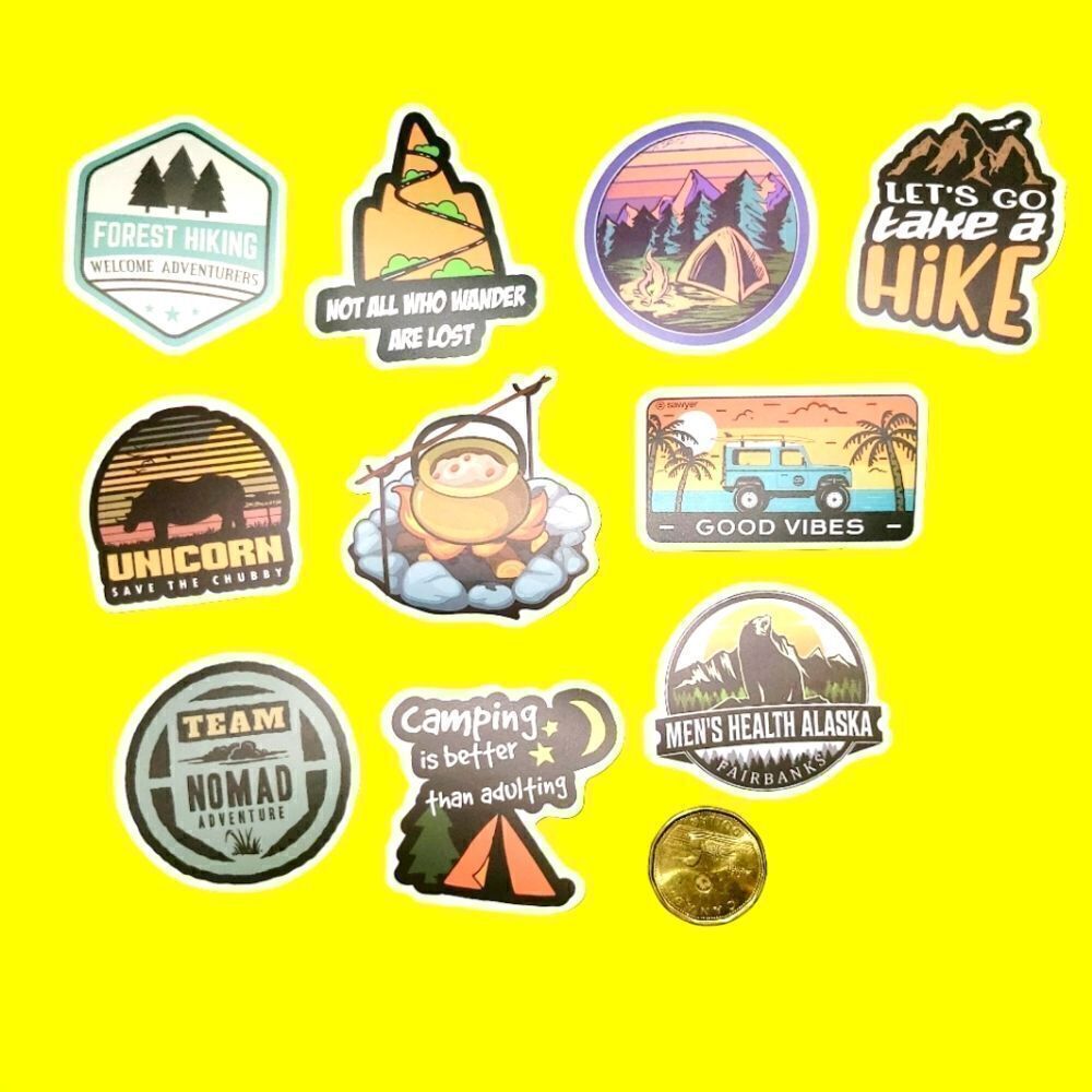 3/$20 Brand New 10x Waterproof Camping Stickers #2